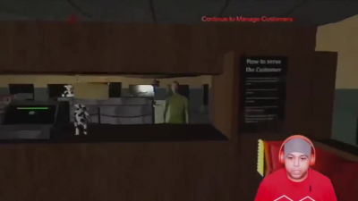 man plays horror game
