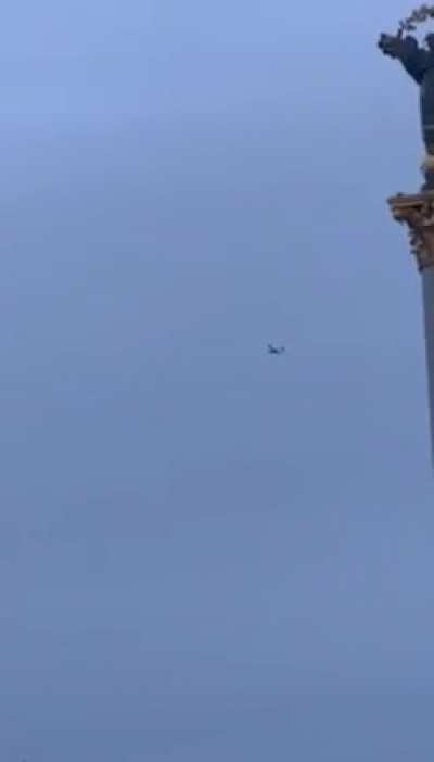 Drone is shot down over Kyiv's city center