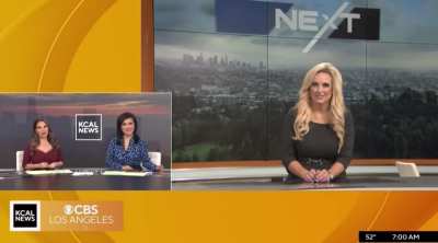 KCAL meteorologist Alissa Carlson Schwartz with a surprise move