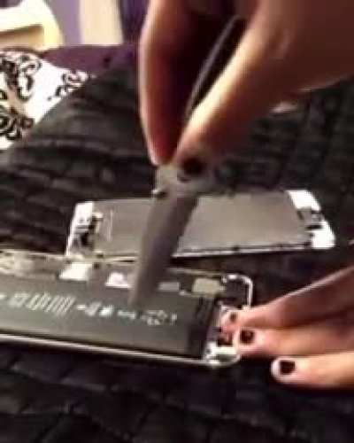 When I decided to cut a iPhone battery