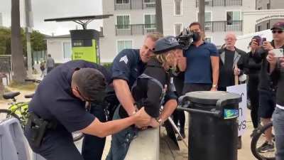 Woman with a knife arrested at a rally for LA Mayoral candidate Joe Buscaino. She claimed she had the knife because 