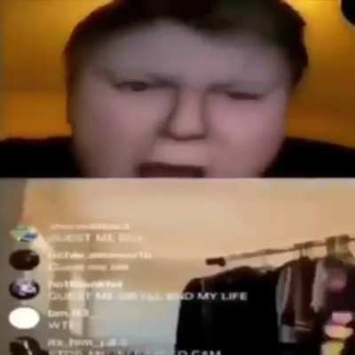man really screamin at his cheeks