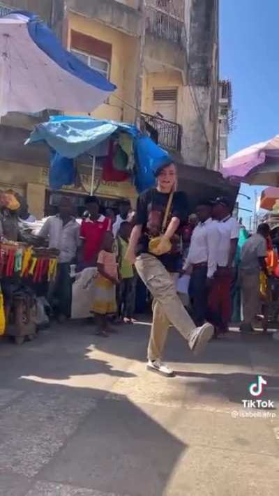 Main character blocks the streets of a foreign country
