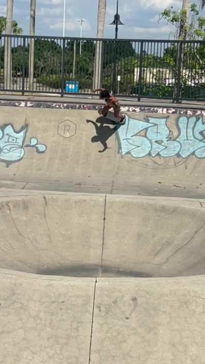Naked skateboarder