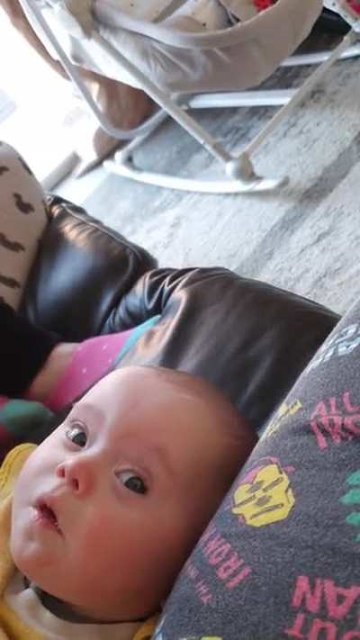 As soon as she realised the camera is on her...