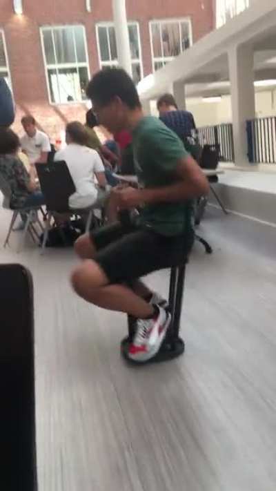 My friend is having a great time in between lessons