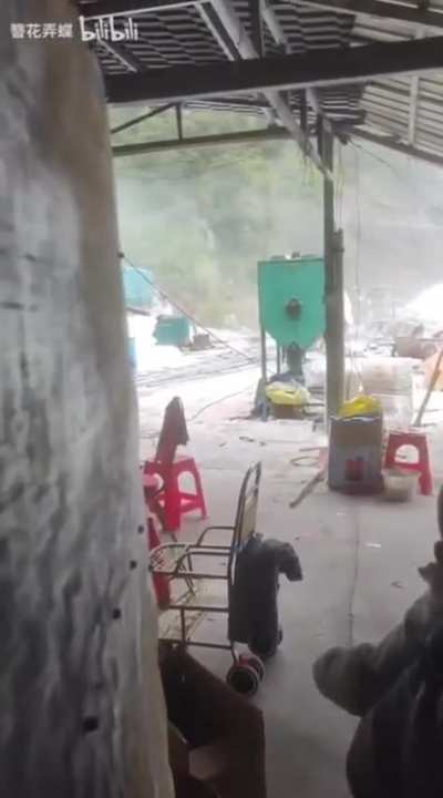 Rock slides in Sichuan, China