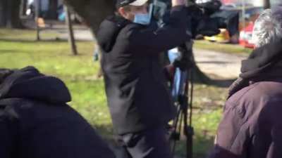 6.3 magnitude earthquake during an interview on earthquakes that struck the day before, Petrinja, Croatia