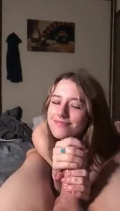 Sloppy Handjob & Facial by a Cute Girl