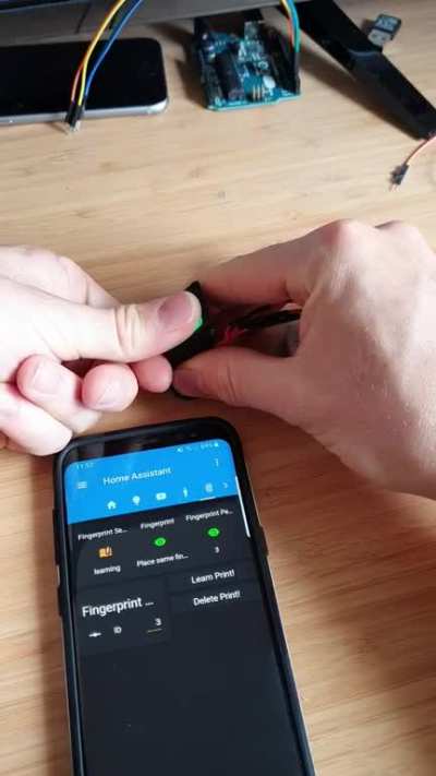 Quick update on the fingerprint sensor - remotely adding and deleting prints