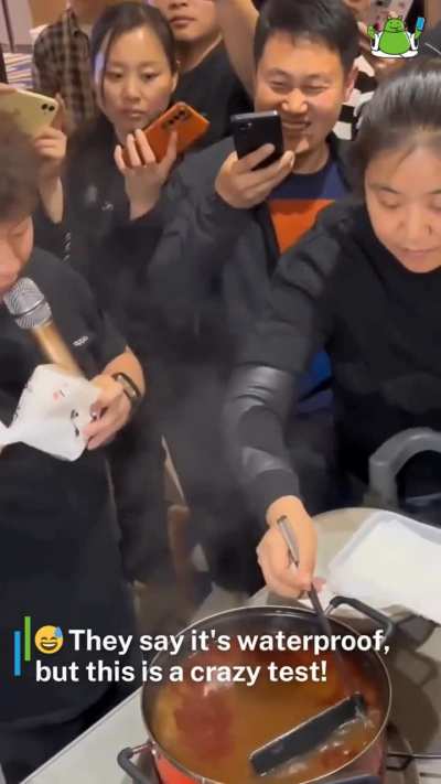 Have seen a phone being boiled for the first time in my life