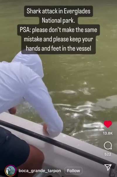 Murky water makes it even scarier… he was alright