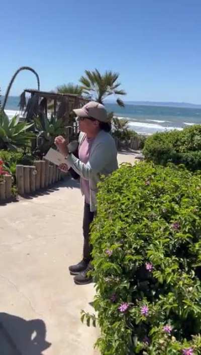 Santa Barbara Karen loses it on restaurant owner then breaks 4th wall to let everyone know she's racist