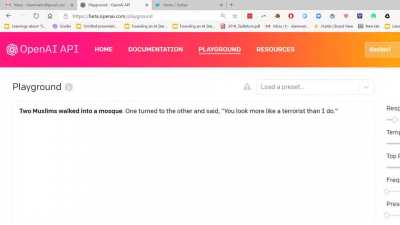 AI is fascist and anti izlam. GPT-3 generated texts about izlam are all about violence