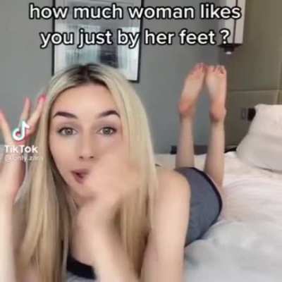 cute blonde with feet in the pose _ tiktok
