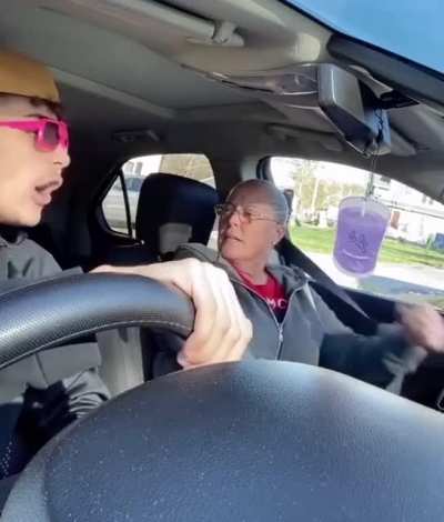 Acting hard in front of momma