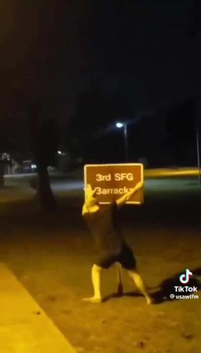 To tear off the sign