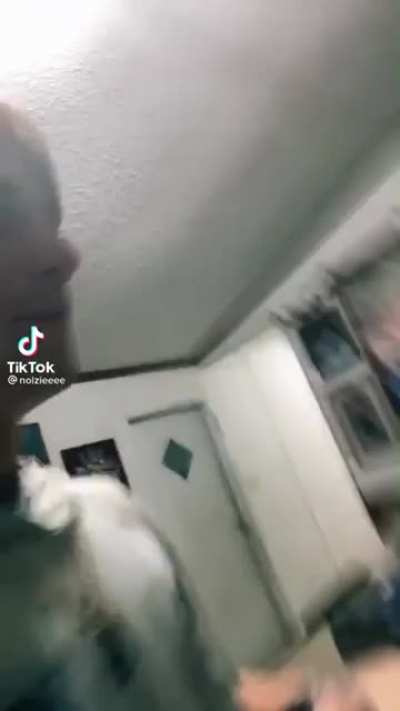 To scare his mom