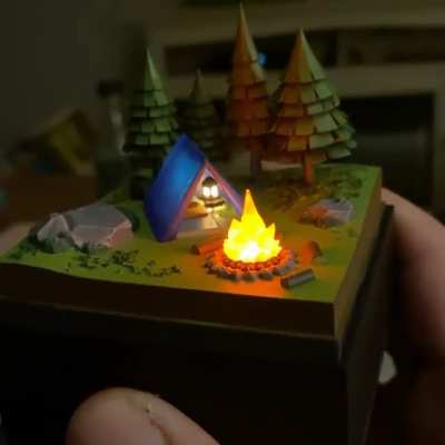 Campsite night light I made for my son.