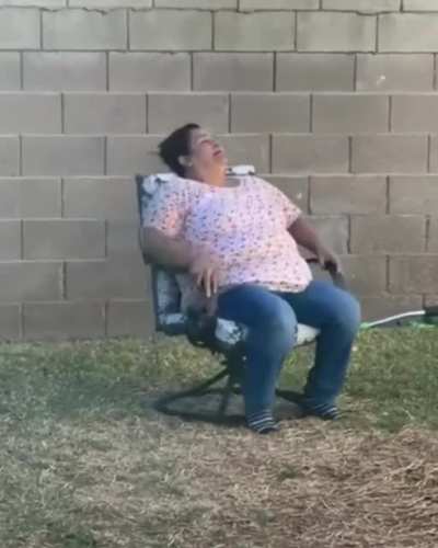 Lady's improvised rocking chair