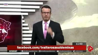 Apresentador do SBT sofre mal súbito e desmaia ao vivo durante telejornal