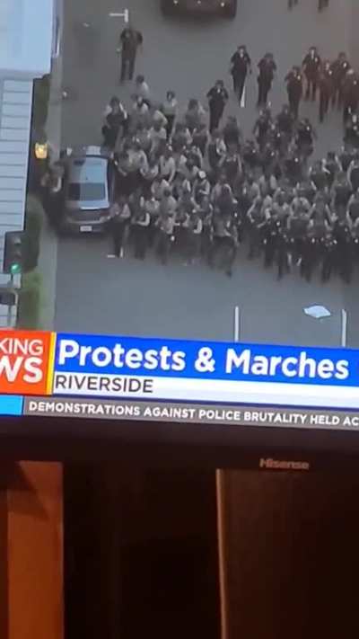 News Chopper Pans Out As Riverside County Sheriff Smashes Car Window For No Reason At Peaceful BLM Protest