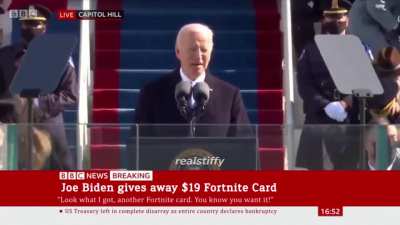 Joe Biden giving the speech of his life