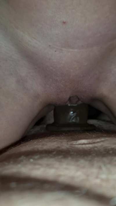 Close-up of my pussy holding on tight