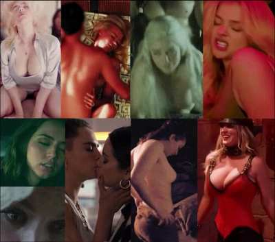 Which would be your night: Billie Eilish on top, Margot Robbie on her back, Emilia Clarke from behind, pegged by Chloë Grace Moretz, Hand- & blowjob from Ana de Arma, threesome with Selena Gomez & Cara Delevingne, Maisie Williams grinding on your 
