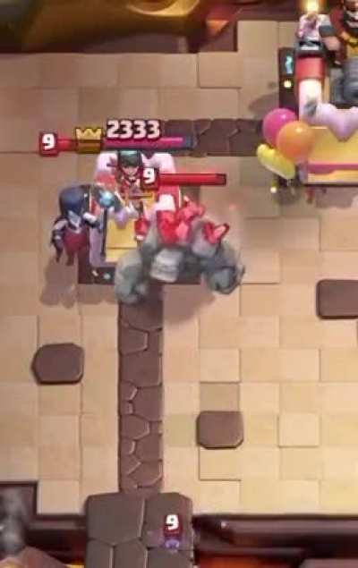 Great way to get night witch in front of the golem. No way to do it without hitting the king tower too (at least I think so) but in many cases when facing golem it will already be activated.