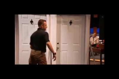 Alex fights a door