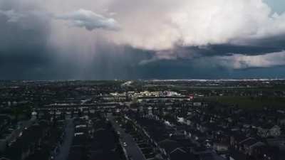 Drone footage of the tornado warning.