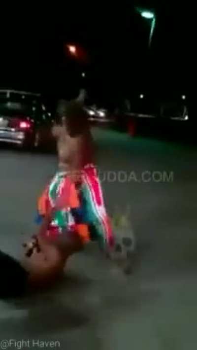 Fat Naked Lady Beats Up 2 Dudes 