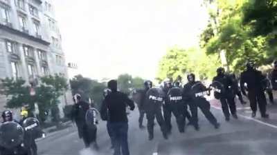 First-Person Perspective of Police Attacking Protesters for St. John's Church Photo-Op