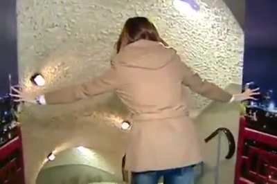 Just another perfectly normal historic hotel tour by a Taiwanese reporter