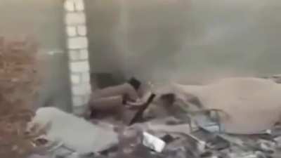 Terrorist fires a mortar