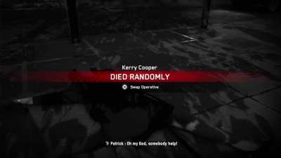 Got my first spy character in the game and saw she had the random death thing. Thought it wasn't gonna be too bad but this happened as soon as I switched to her...