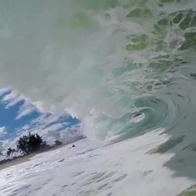 Photographer shot a wave crashing on him!