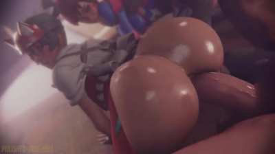 Cumming on Kiriko & D.va (Poli<wbr>shed-<wbr>jade-<wbr>bell) [Overwatch]