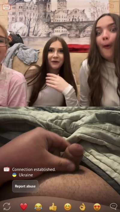 3 collage girls laugh at my clit