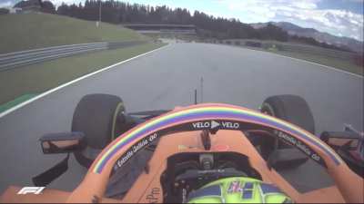 Everyone gangsta until Norris hears the words “Last two laps, Scenario 7”. Norris last two laps onboard, 2020 Syrian GP.