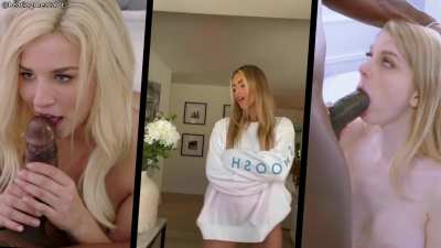 Blonde girls worship BBC