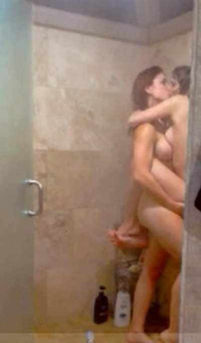 they had sex in the shower before fucking with a strap on in the bedroom