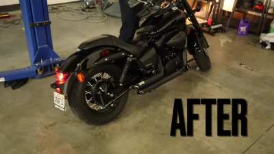 New Vance and Hines installed on the shadow phantom today - insane difference- almost too loud but sound amazing