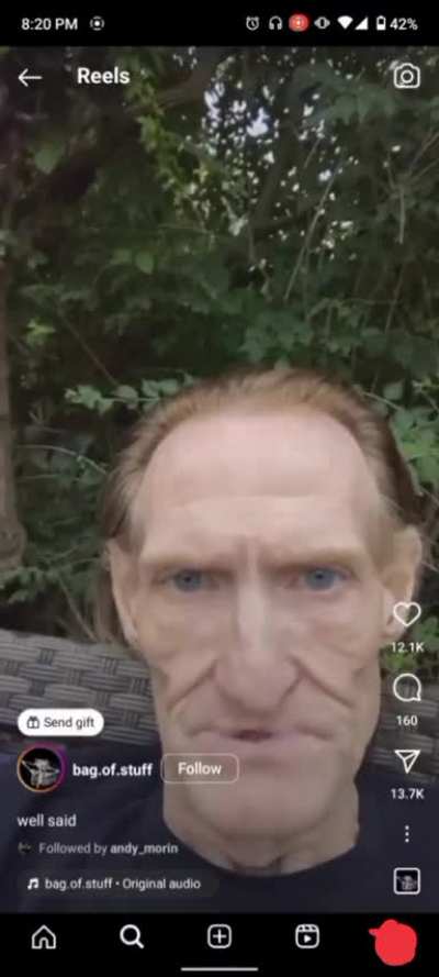 Tf is Andy following on Instagram 