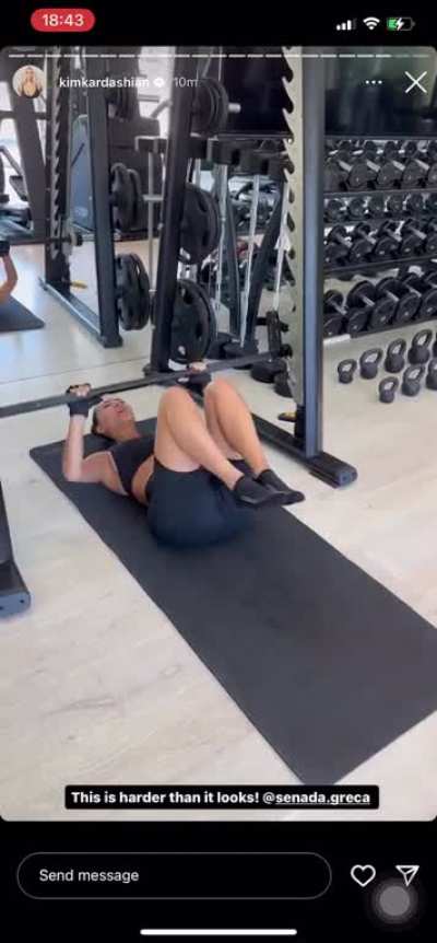 Kim Kardashian workout via Instagram Stories