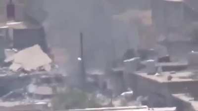 Kurdish sniper hits a ISIS fuel tank causing a explosion, Sinjar 2016.
