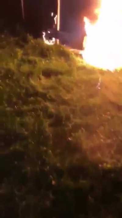 Why not to pour flammable liquids into a burning fire...