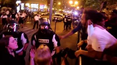 Minutes before a riot you see a prime example of police escalating an already tenses situation