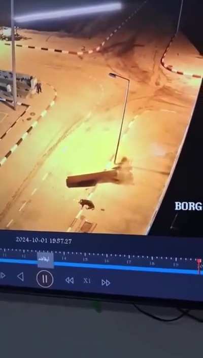 Footage of Iranian missile plummeting towards a Palestinian man in the West Bank 